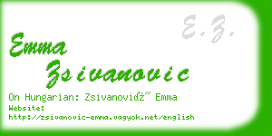 emma zsivanovic business card